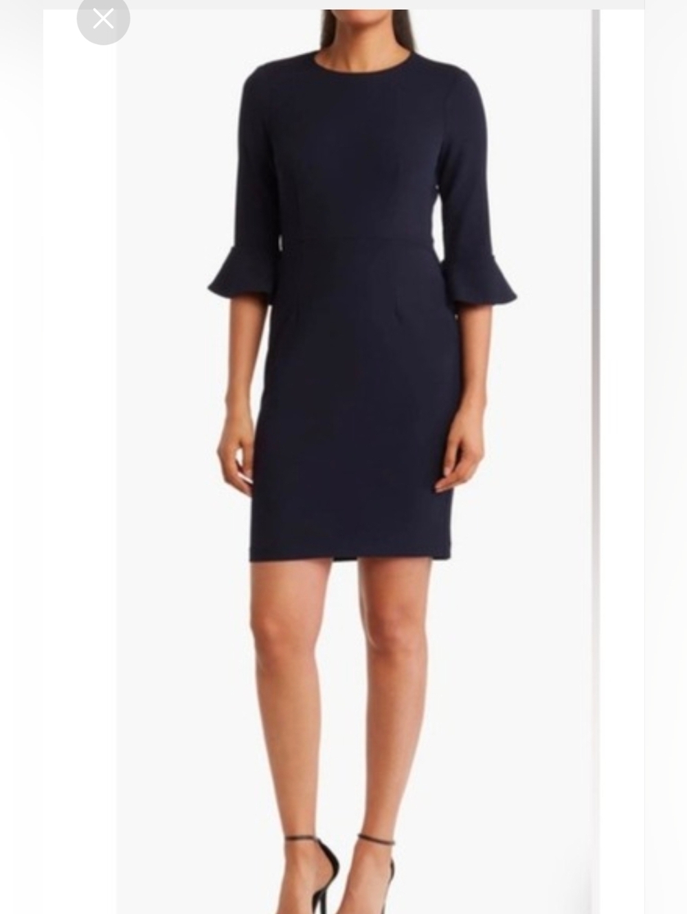 Banana Republic Elegant Black Flared Sleeve Dress